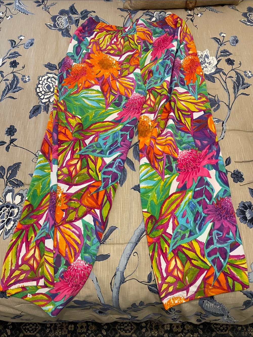 Lauren Vibrant Floral Wide-Leg Pants in Multicolor